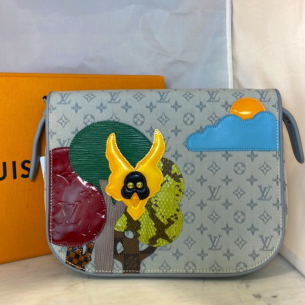 *VINTAGE* Louis Vuitton Crossbody Bag Comte de Fée 2002 Gray Monogram Mini w/Box